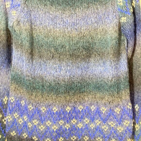 Barbour Fair Isle Wool Mohair Alpaca Blend Sweater Size 12 purplish blue - Picture 5 of 5